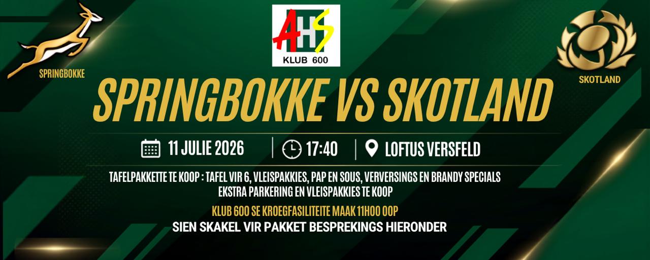 Klub600: Springbokke vs Skotland